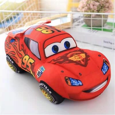 การ์ตูนที่กำหนดเอง 25 ซม. ตุ๊กตารถสีแดง Mcqueen Car Toy พิมพ์โลโก้