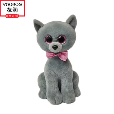 30 ซม. จำลองแมวสีเทาตุ๊กตาสัตว์ตุ๊กตาของเล่นสัมผัสเรียบ