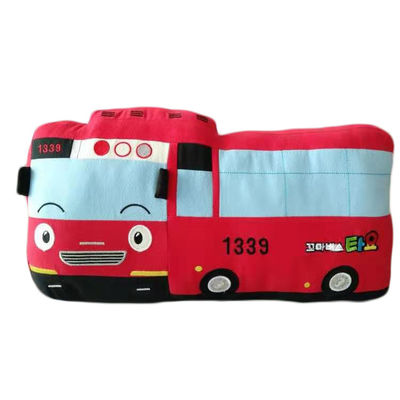 เด็กชาย 30 ซม. สีแดงหรือสีเขียวรถโรงเรียนตุ๊กตาของเล่นเด็กรถของเล่นตุ๊กตา