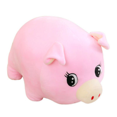 30 ซม. โพลีเอสเตอร์สีชมพูหมูเหลืองยัดตุ๊กตาของเล่นหมอนนอนสัตว์เลี้ยงขนาดใหญ่