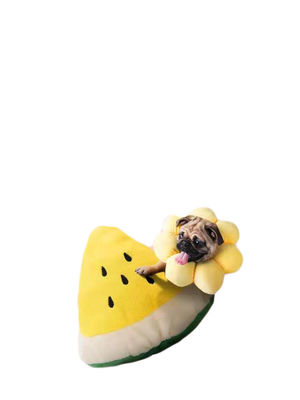 พิซซ่ารูปตุ๊กตาสุนัขของเล่น Vocal Pet Molars Plush Toys ผ้าฝ้าย PP 100%