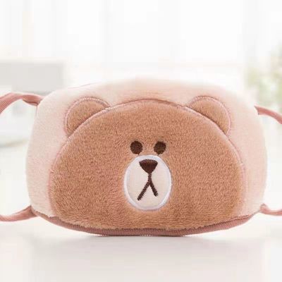 หน้ากากตุ๊กตาผ้าฝ้ายแท้น่ารักระบายอากาศหนากันหนาว 15cm * 9cm