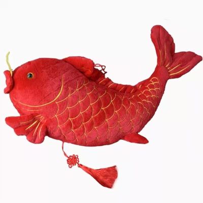 เทศกาลฤดูใบไม้ผลิ Red Carp Plush Mascot ตุ๊กตาจี้ตกแต่งบ้าน Home