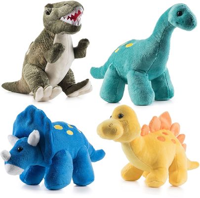 ตุ๊กตา Tyrannosaurus สีเขียวที่มีฟันแหลมยาว ตุ๊กตาไดโนเสาร์ที่ทำจากตุ๊กตาตัดลายนูน she