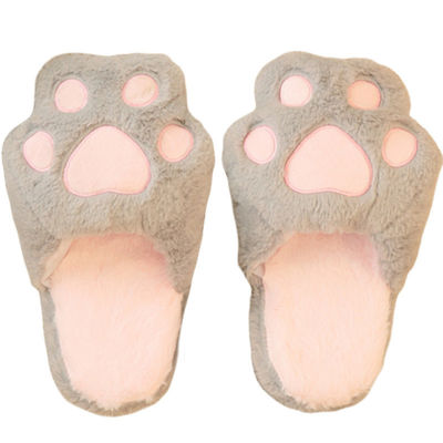 Non Slip 25cm Cat paw Shape Kids รองเท้าแตะตุ๊กตา