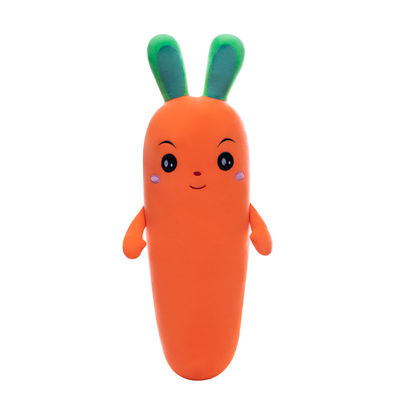 ล้างทำความสะอาดได้ Super Soft Emulation แครอทยัดไส้ผักของเล่น OEM / oDM Plush toy