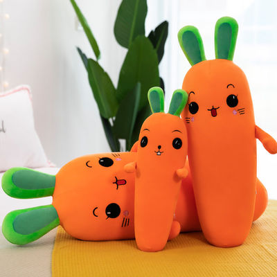 ล้างทำความสะอาดได้ Super Soft Emulation แครอทยัดไส้ผักของเล่น OEM / oDM Plush toy