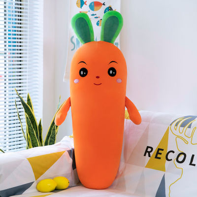 ล้างทำความสะอาดได้ Super Soft Emulation แครอทยัดไส้ผักของเล่น OEM / oDM Plush toy