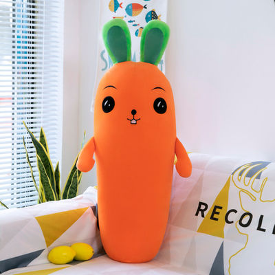 ล้างทำความสะอาดได้ Super Soft Emulation แครอทยัดไส้ผักของเล่น OEM / oDM Plush toy