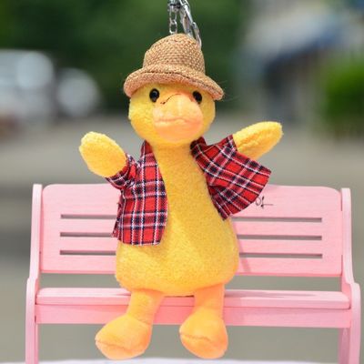 ของเล่นตุ๊กตาพวงกุญแจลูกเป็ดยัดไส้ผ้าฝ้าย PP