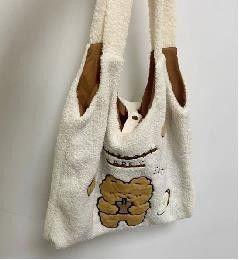 OEM Soft Plush Bear Tote Bag 66x43cm สำหรับนักเรียน