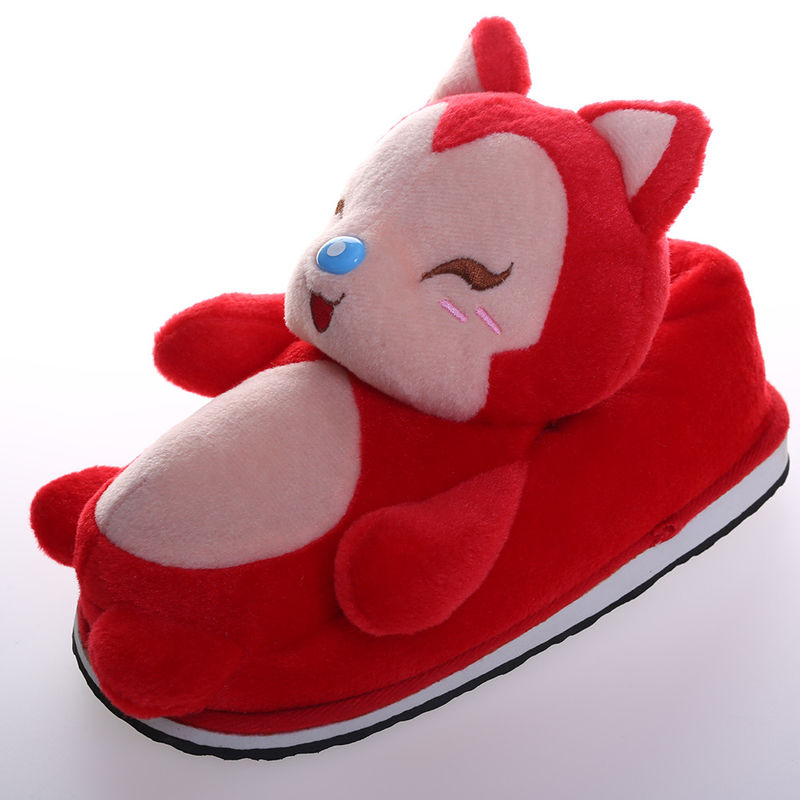 30 ซม. สีชมพู Red Fox Plush Soft รองเท้าแตะการ์ตูน Plush Home Decor