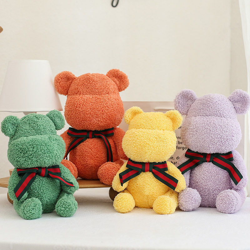 ตุ๊กตาหมีกอด 20 ซม. หลากสีไส้ผ้าฝ้ายโพลีโพรพีลีน
